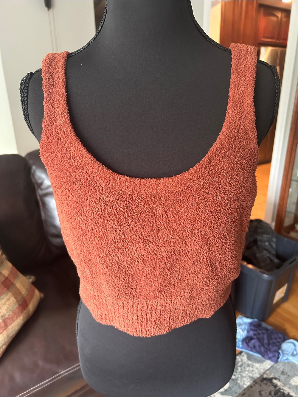stars above Rust Terry Crop Tank Top